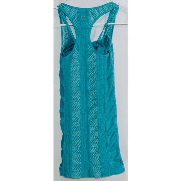 Womens Athleta Turquoise Blue Elastic Stretchy Athletic Workout Tank Top Size XS - Picture 2 of 2